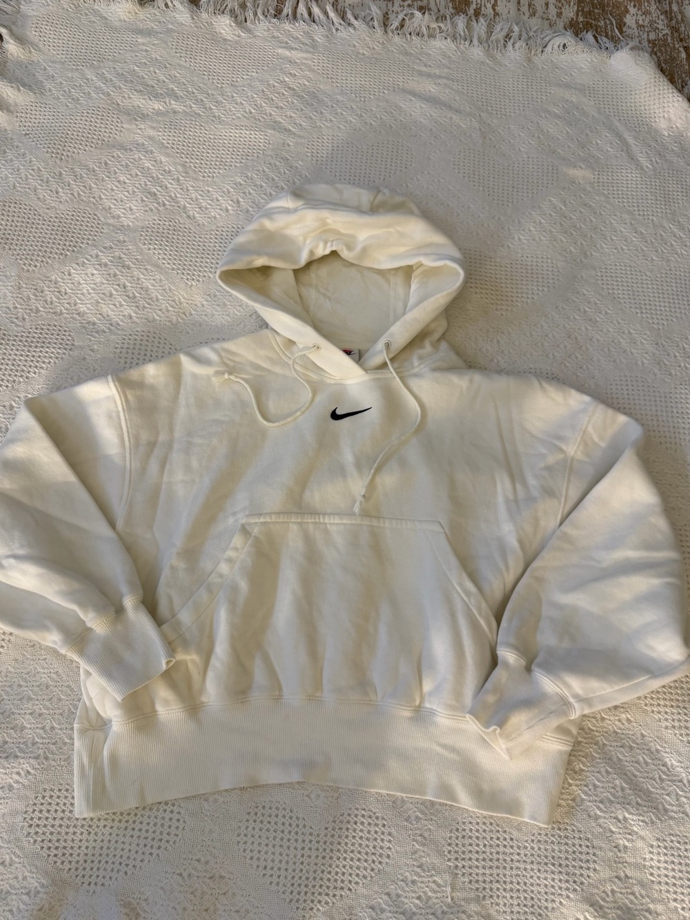 Nike Cream Pullover Hoodie with Black Swoosh